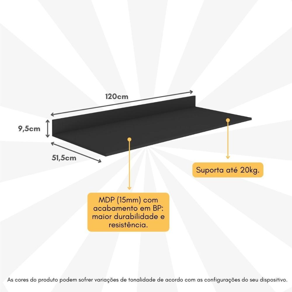 Tampo MDP para Balcão 120cm Multimóveis MP2188 Preto