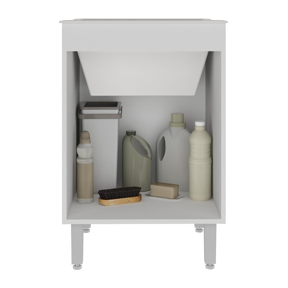 Tanque de Lavanderia 45 Litros com Gabinete 2 Portas Multimóveis CR30038 Branco