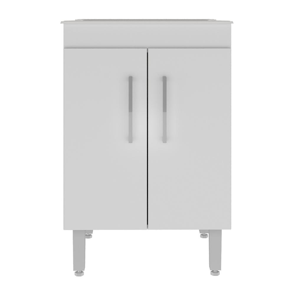 Tanque de Lavanderia 45 Litros com Gabinete 2 Portas Multimóveis CR30038 Branco