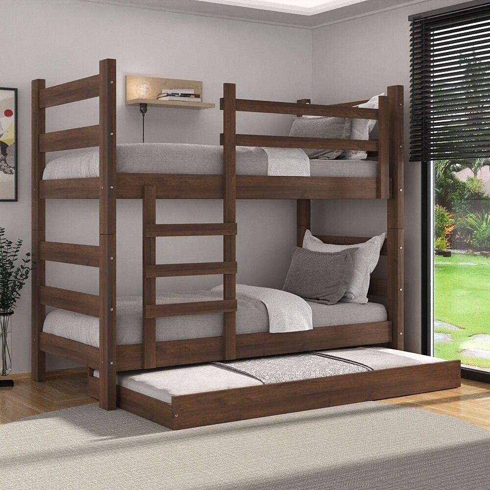 Treliche Madeira Maciça - vira 2 Camas - para Colchão 78/88 x 188cm Dubai Multimóveis CR35105 Imbuia