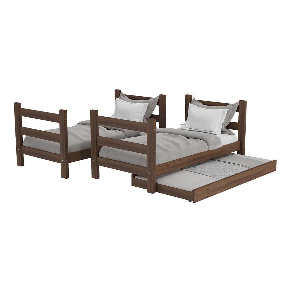 Treliche Madeira Maciça - vira 2 Camas - para Colchão 78/88 x 188cm Dubai Multimóveis CR35105 Imbuia