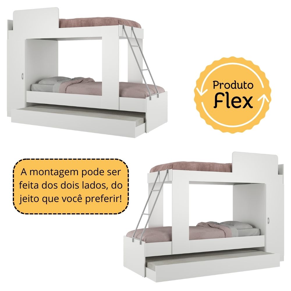 Treliche com Colchão Incluso 1 Porta Havana Multimóveis Branco