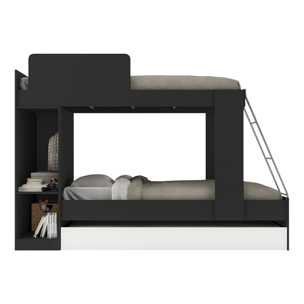 Treliche com Colchão Incluso 1 Porta Havana Multimóveis Preto/Branco