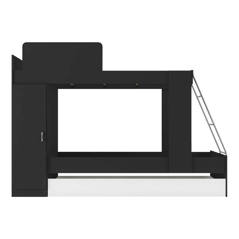 Treliche com Colchão Incluso 1 Porta Havana Multimóveis Preto/Branco