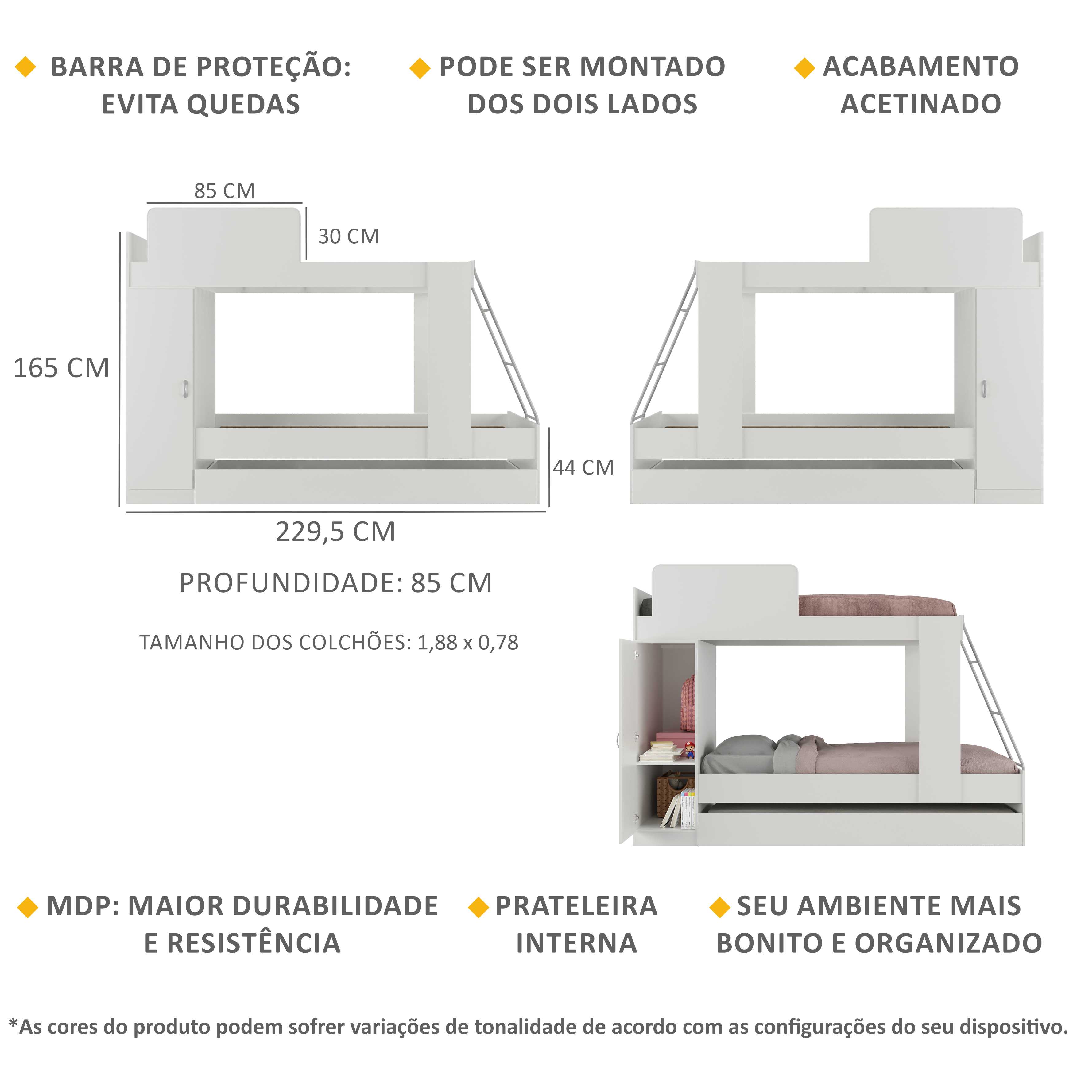 Treliche para colchão 78 x 188 cm Premium Multimóveis Branco