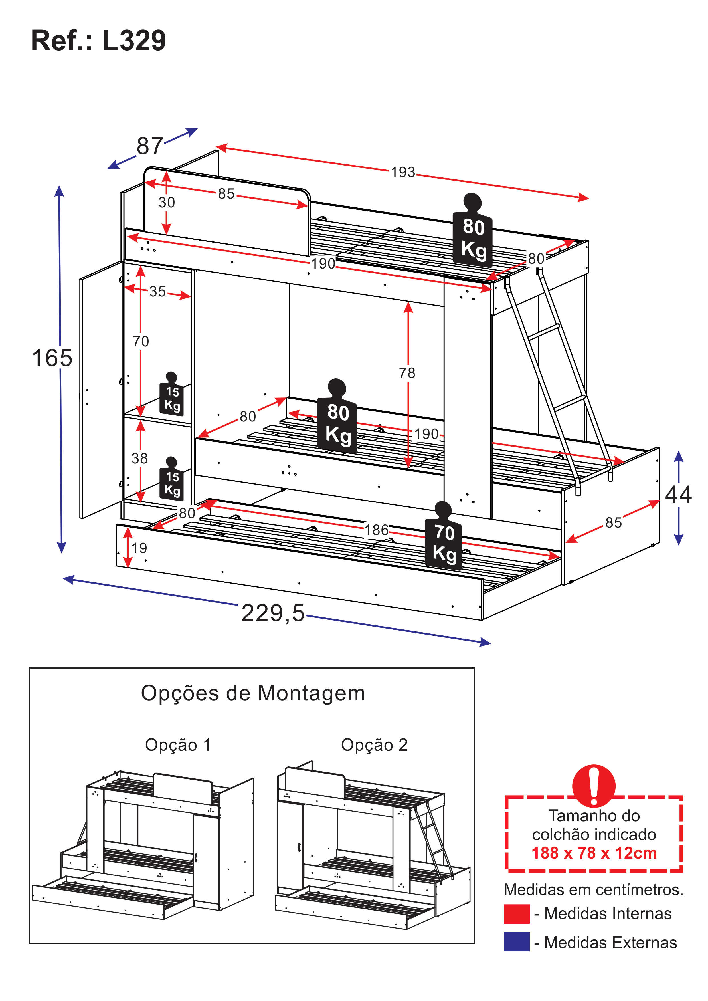 Treliche para colchão 78 x 188 cm Premium Multimóveis Branco