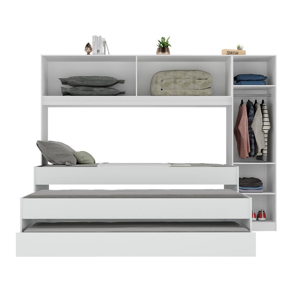 Tricama de Solteiro com Guarda Roupa Dublin Multimóveis MP4034 Branca