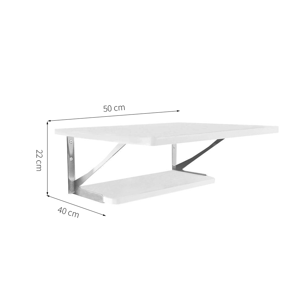 Conjunto com 2 Prateleiras Multi Branco 50x40 cm