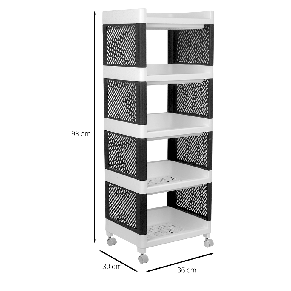 Estante Macau Branca e Preta 36 cm