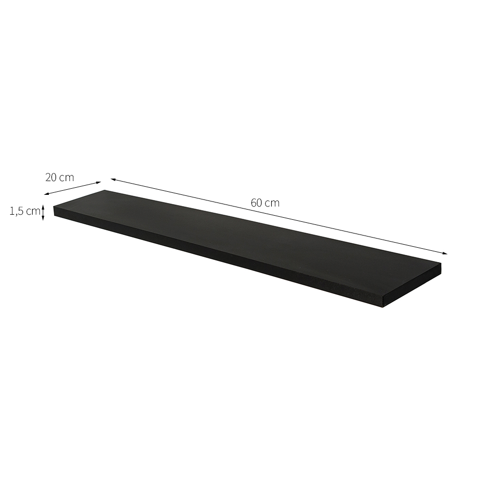 Prateleira Coffer Preta 60x20 cm