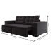 [OUTLET] Sofá 3 Lugares Retrátil e Reclinável Luther Veludo Grafite 220 cm