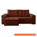 [OUTLET] Sofá 3 Lugares Retrátil e Reclinável Luther Veludo Marrom 220 cm