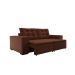 [OUTLET] Sofá 3 Lugares Retrátil e Reclinável Luther Veludo Marrom 220 cm