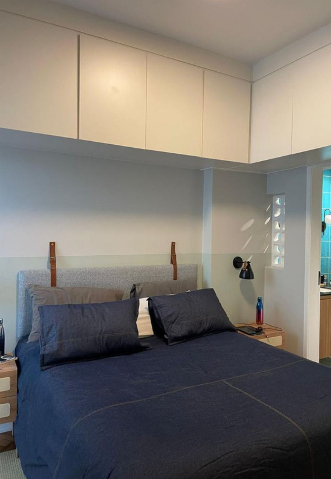 Cabeceira Estofada Casal 1 Bloco Não é Segredo Linho Cinza Claro 140x60