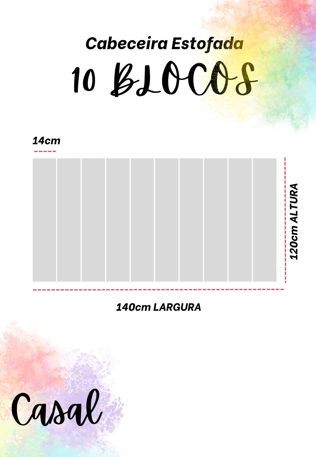 Cabeceira Estofada Casal 10 Blocos Não é Segredo Suede Animale Cinza 140x120