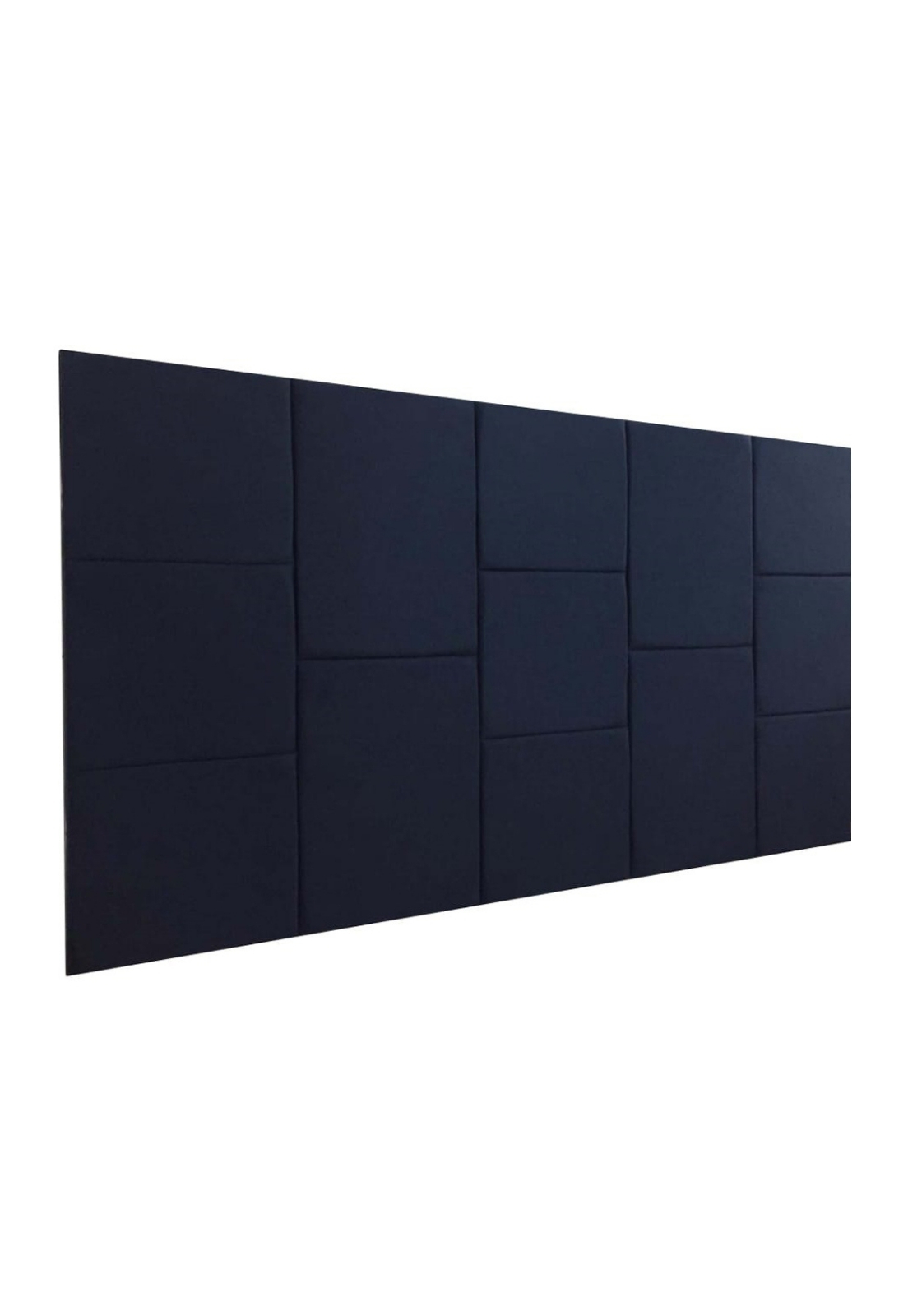 Cabeceira Estofada Casal 13 Blocos Não é Segredo Suede Liso Azul Marinho 140x60