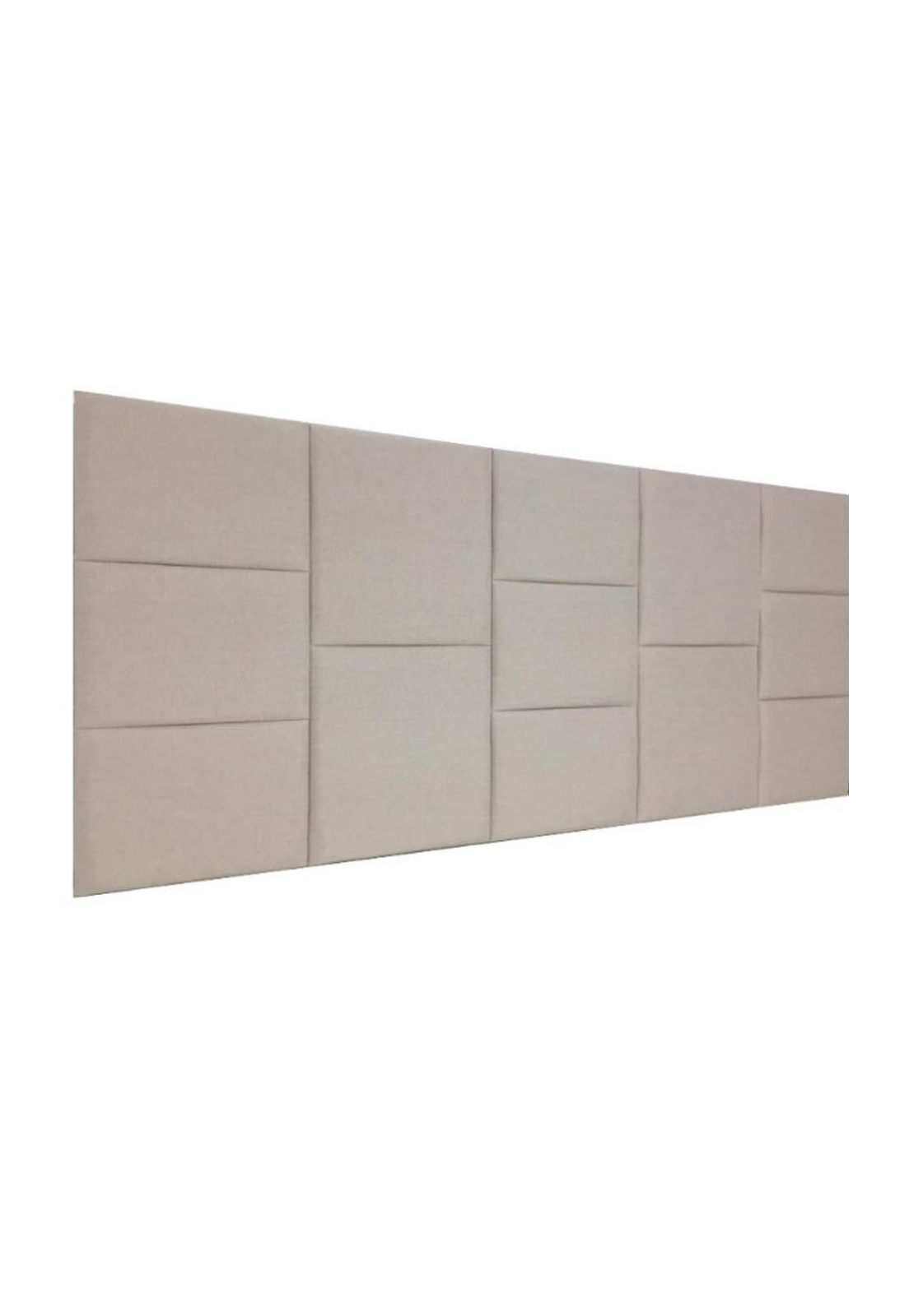 Cabeceira Estofada Casal 13 Blocos Não é Segredo Suede Liso Bege 140x60