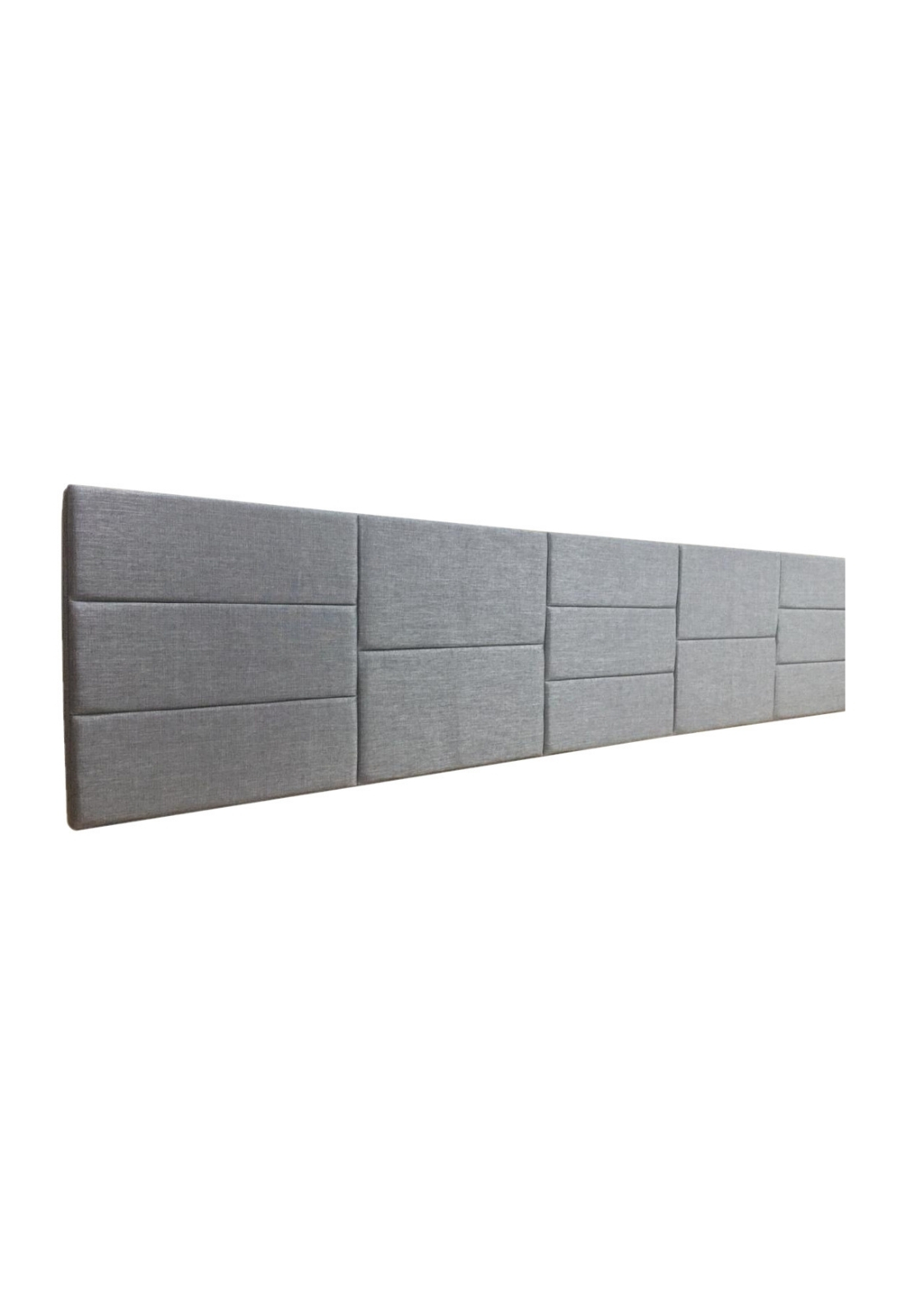 Cabeceira Estofada Casal 13 Blocos Não é Segredo Suede Liso Cinza 140x60