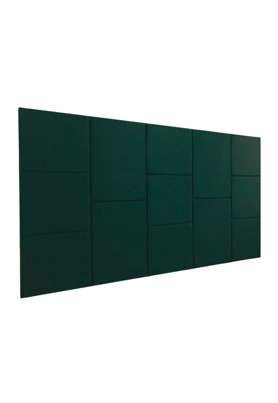 Cabeceira Estofada Casal 13 Blocos Não é Segredo Suede Liso Verde 140x60