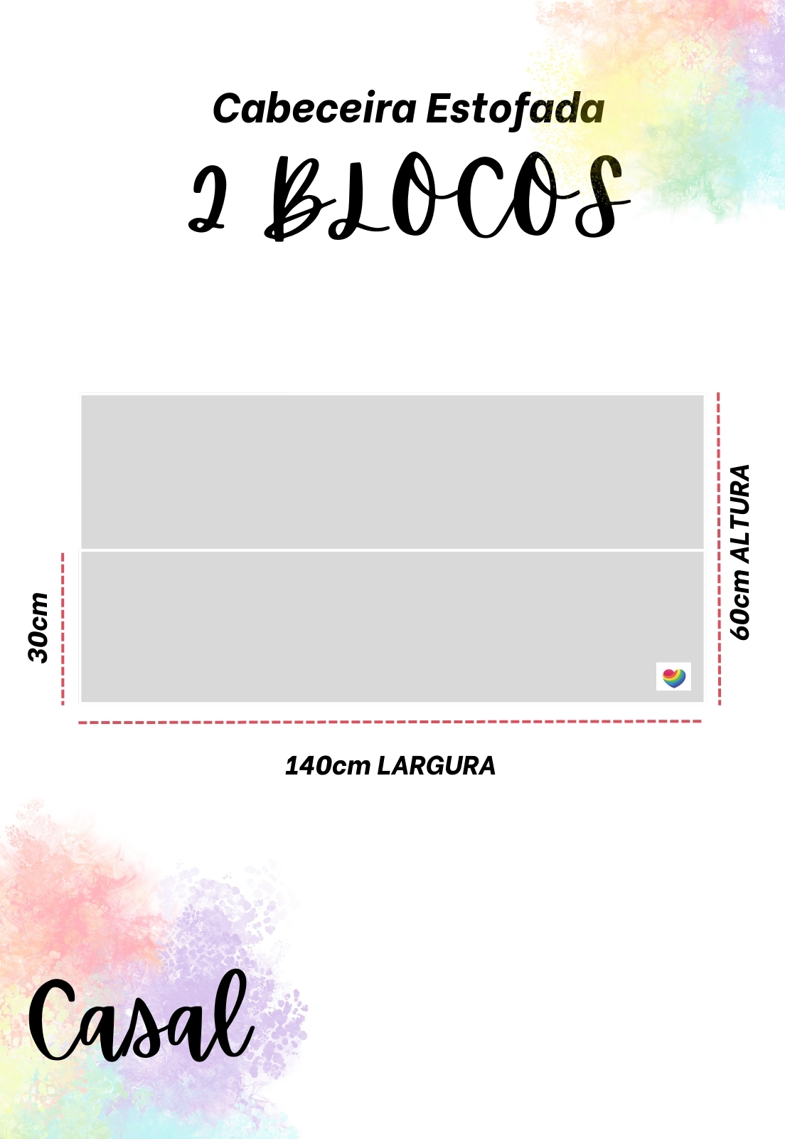 Cabeceira Estofada Casal 2 Blocos Não é Segredo Linho Marrom Claro 140x60