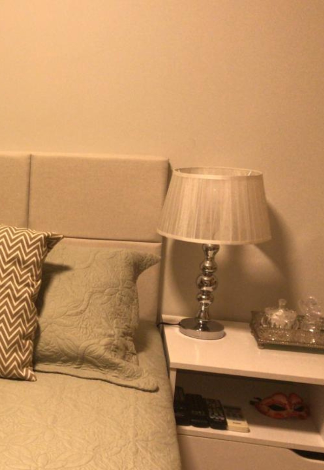 Cabeceira Estofada Casal 8 Blocos Não é Segredo Linho Cru Mesclado 140x60