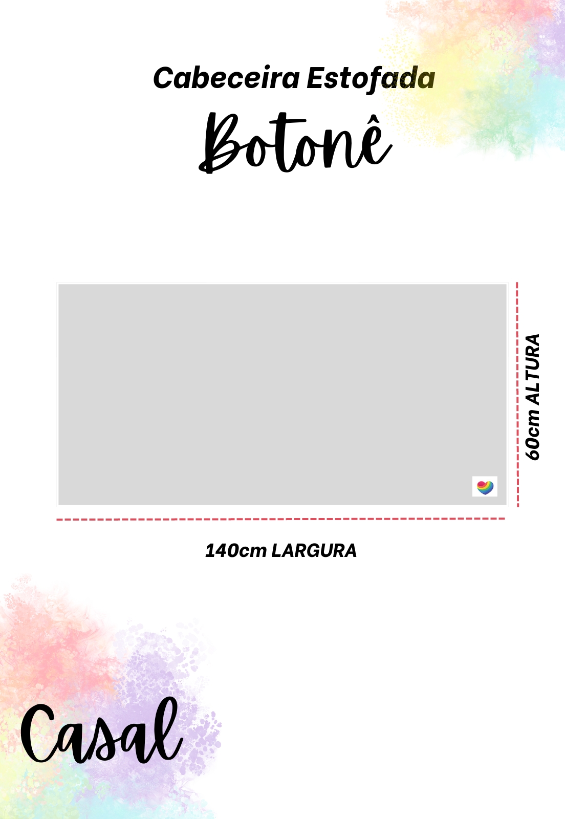 Cabeceira Estofada Casal Botonê Não é Segredo Linho Palha 140x60