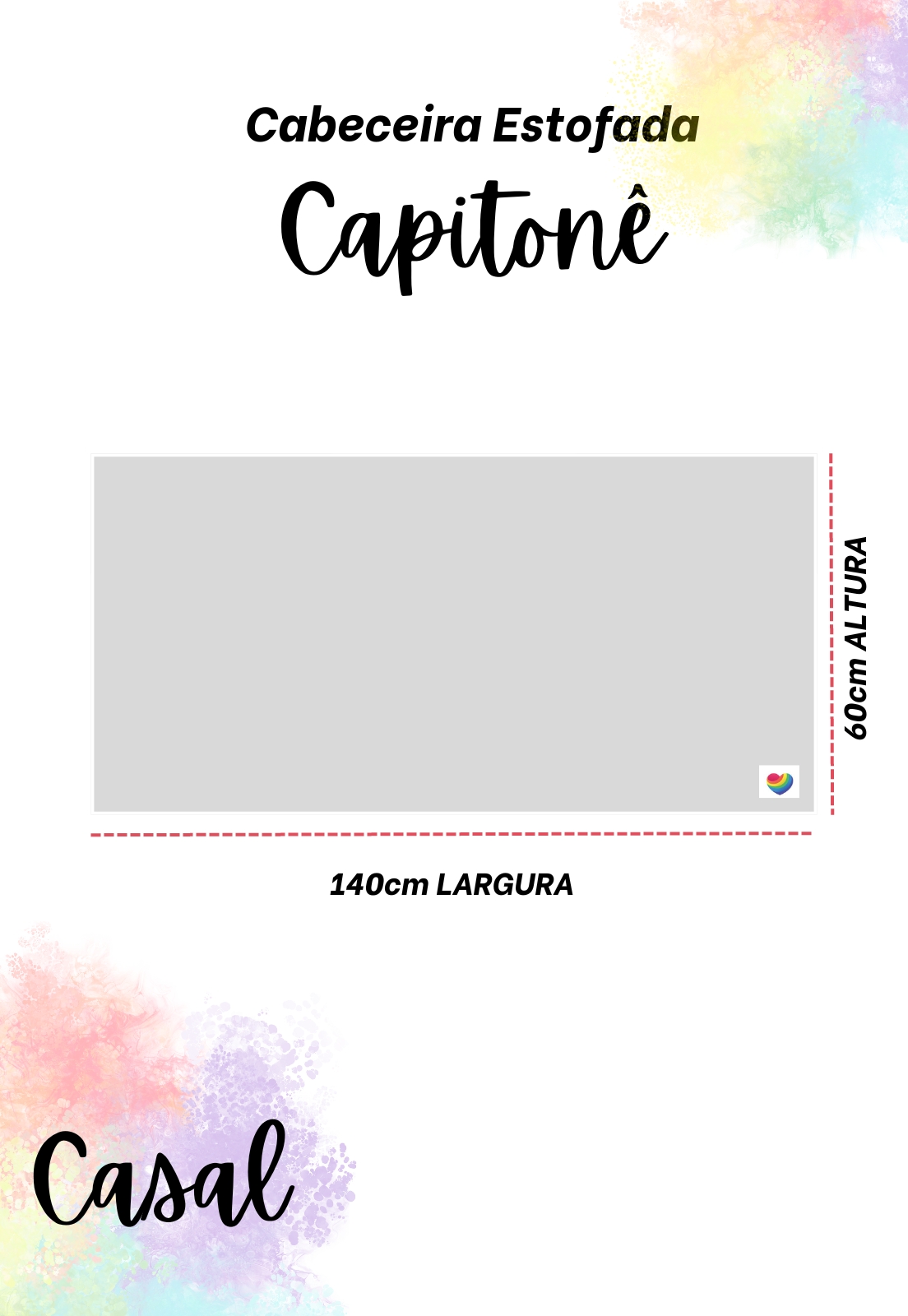Cabeceira Estofada Casal Capitonê Não é Segredo Linho Cinza 140x60