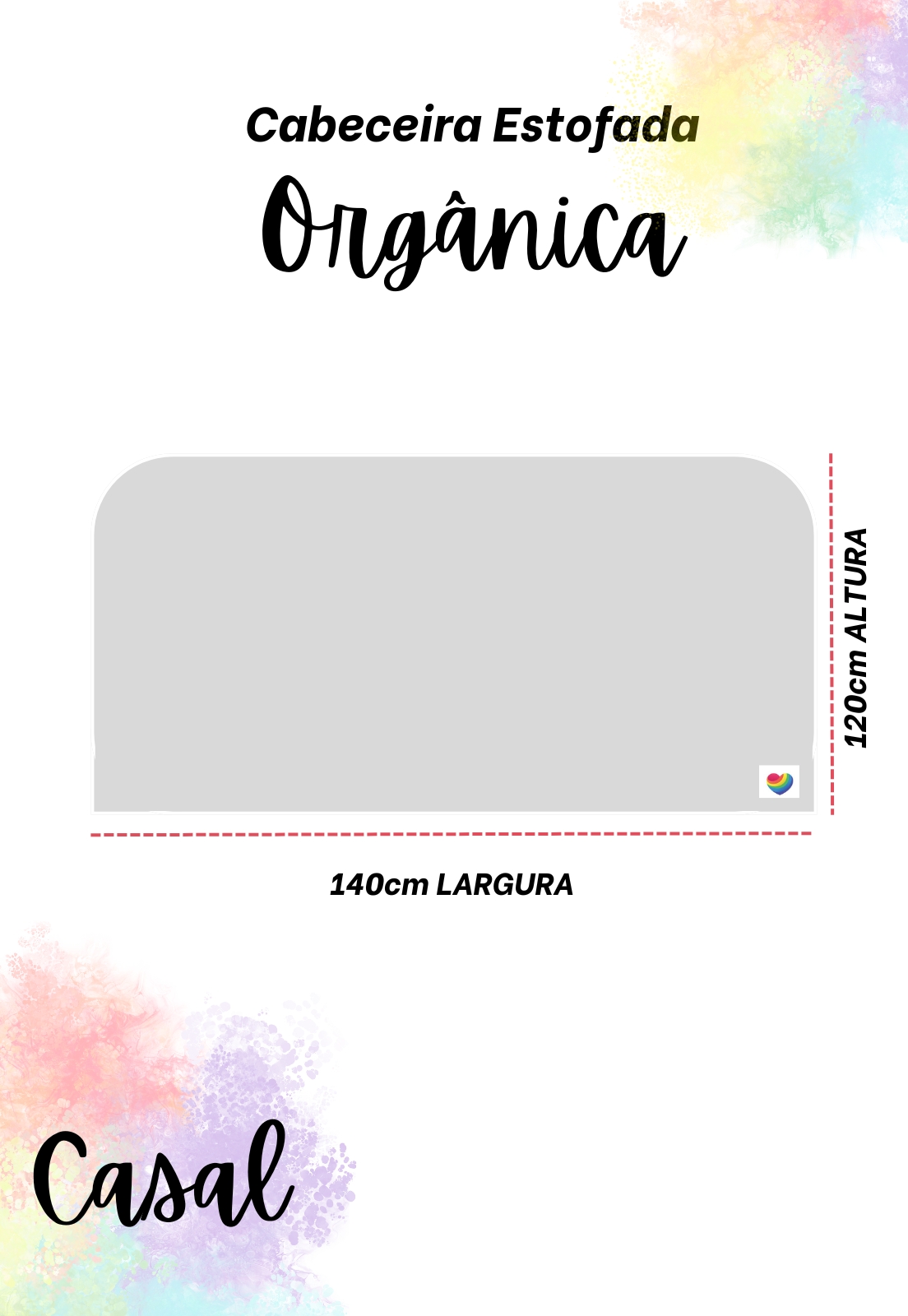 Cabeceira Estofada Casal Orgânica Não é Segredo Suede Liso Marrom Escuro 140x120