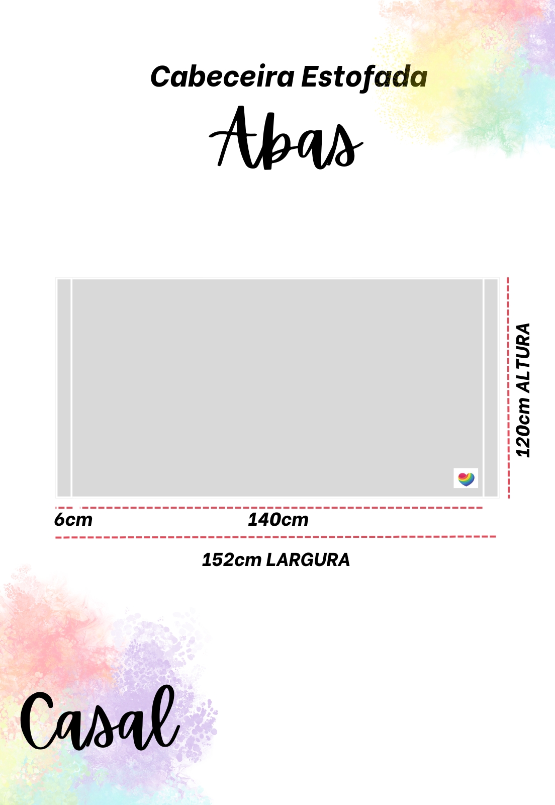 Cabeceira Estofada Casal com Abas Não é Segredo Linho Cinza Claro 152x120