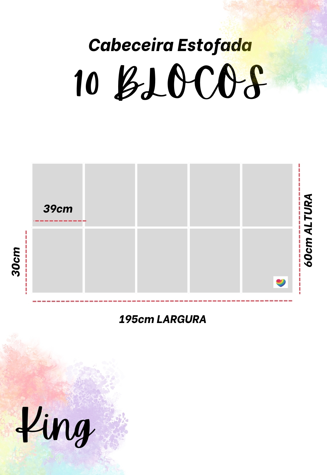 Cabeceira Estofada King 10 Blocos Não é Segredo Suede Animale Cinza 195x60