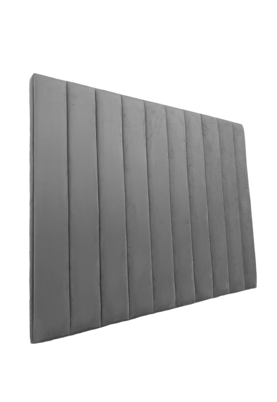 Cabeceira Estofada King 10 Blocos Não é Segredo Veludo Cinza 195x120