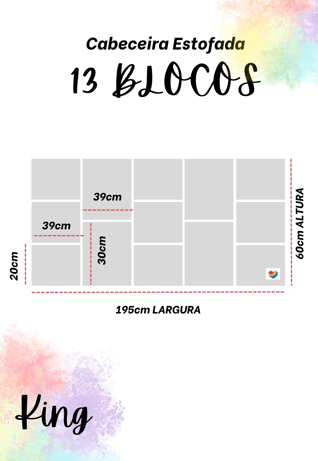 Cabeceira Estofada King 13 Blocos Não é Segredo Suede Liso Bege 195x60