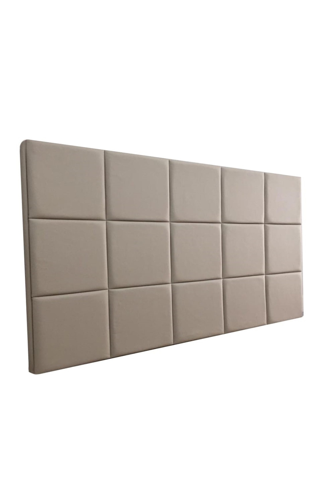 Cabeceira Estofada King 15 Blocos Não é Segredo Suede Amassado Marrom Claro 195x90