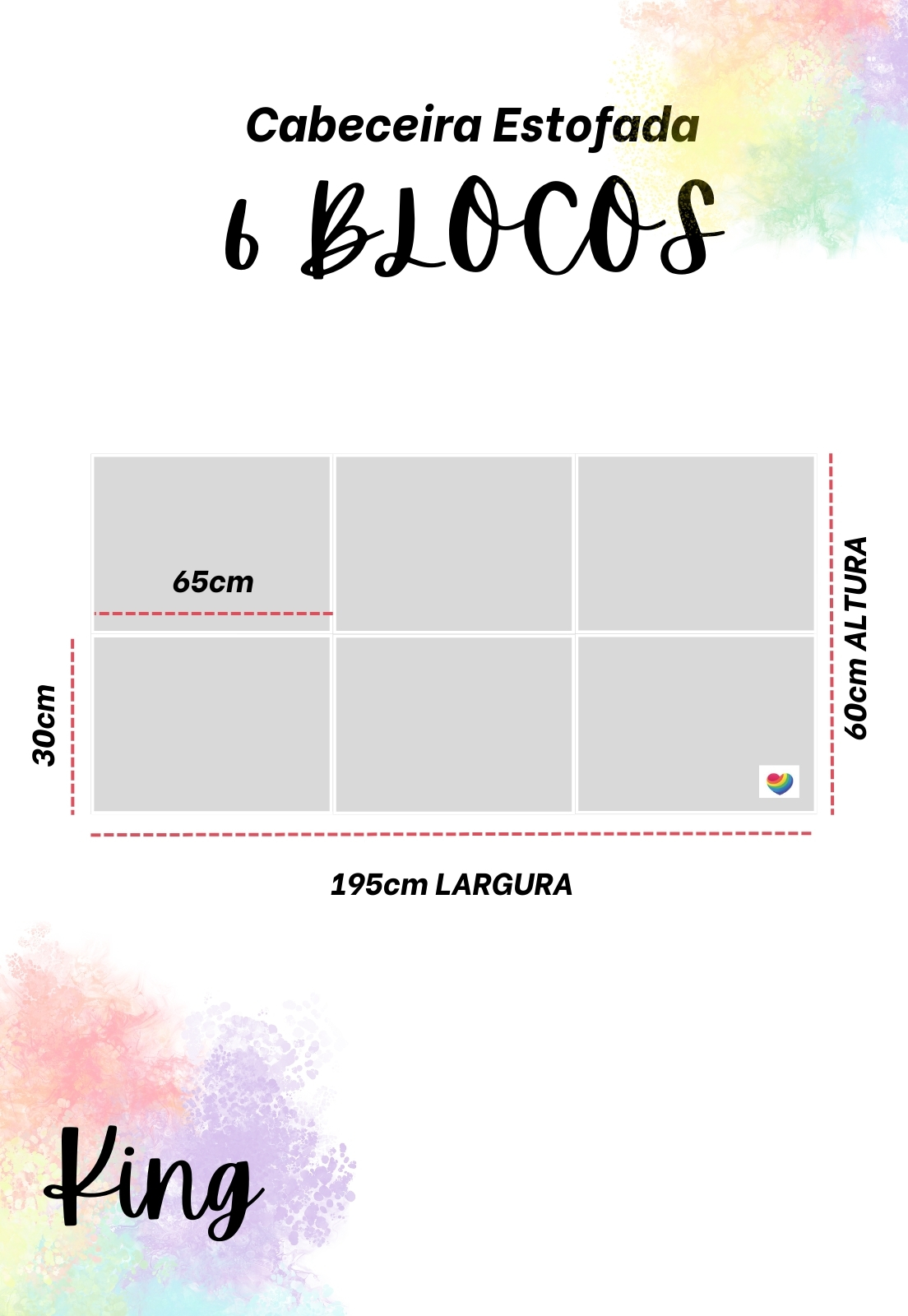 Cabeceira Estofada King 6 Blocos Não é Segredo Courvin Marrom Escuro 195x60
