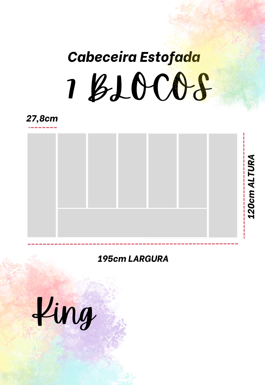 Cabeceira Estofada King 7 Blocos Não é Segredo Linho Cru Mesclado 195x120