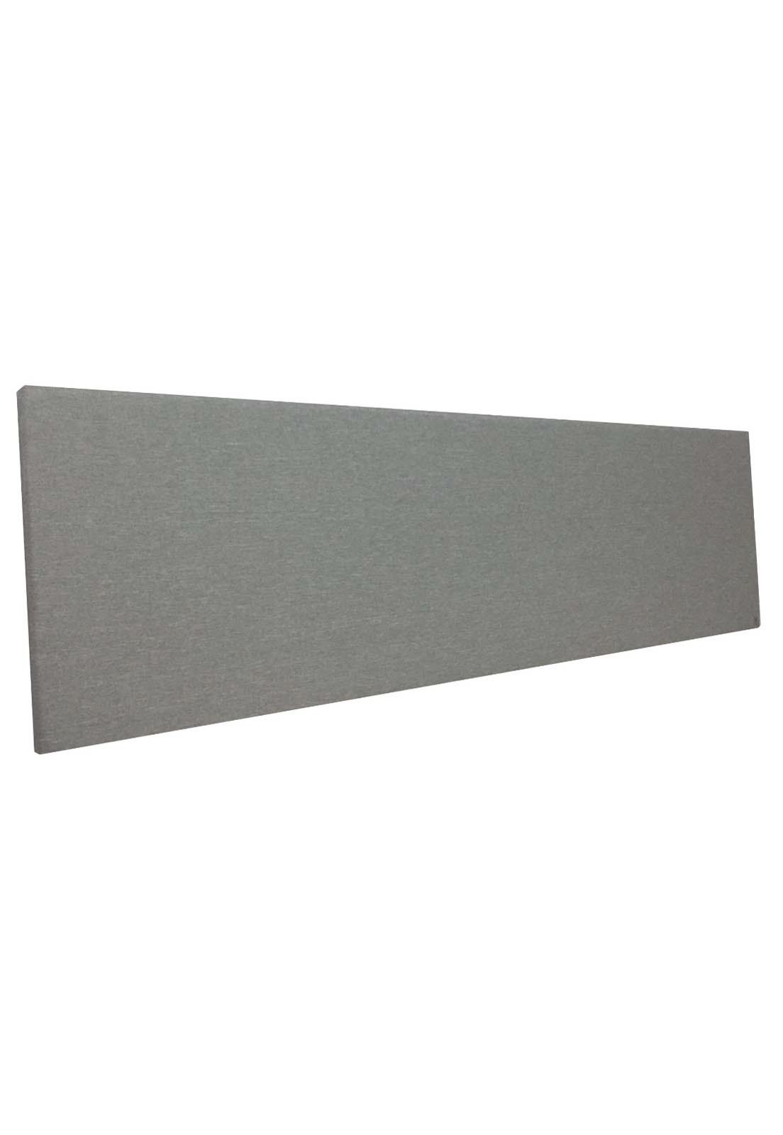 Cabeceira Estofada Queen 1 Bloco Não é Segredo Linho Cinza Vazado 160x60
