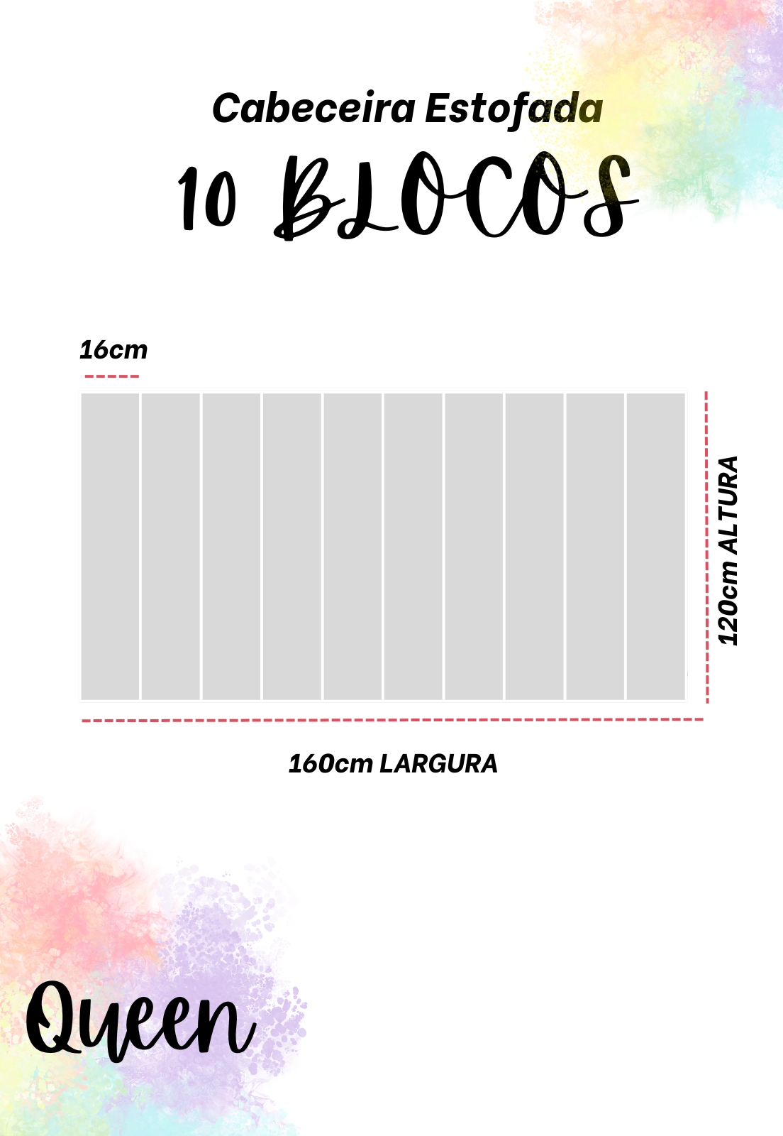 Cabeceira Estofada Queen 10 Blocos Não é Segredo Veludo Austin Marrom 160x120