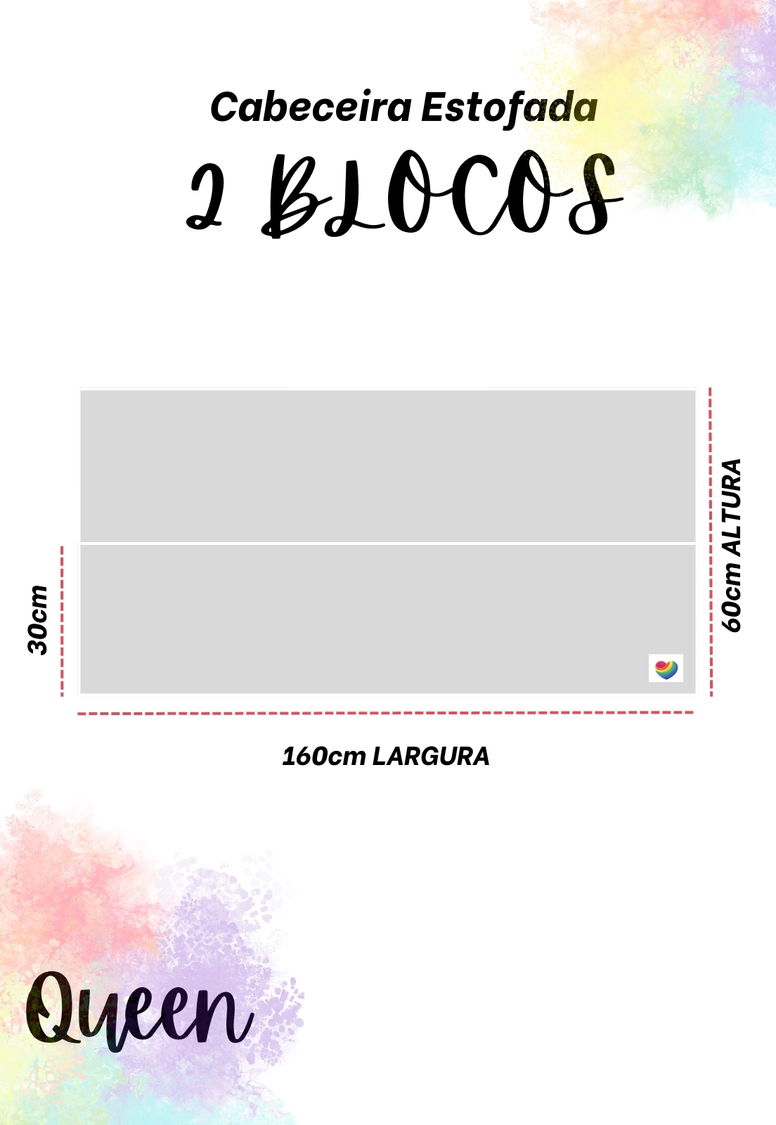 Cabeceira Estofada Queen 2 Blocos Não é Segredo Linho Marrom Mesclado 160x60