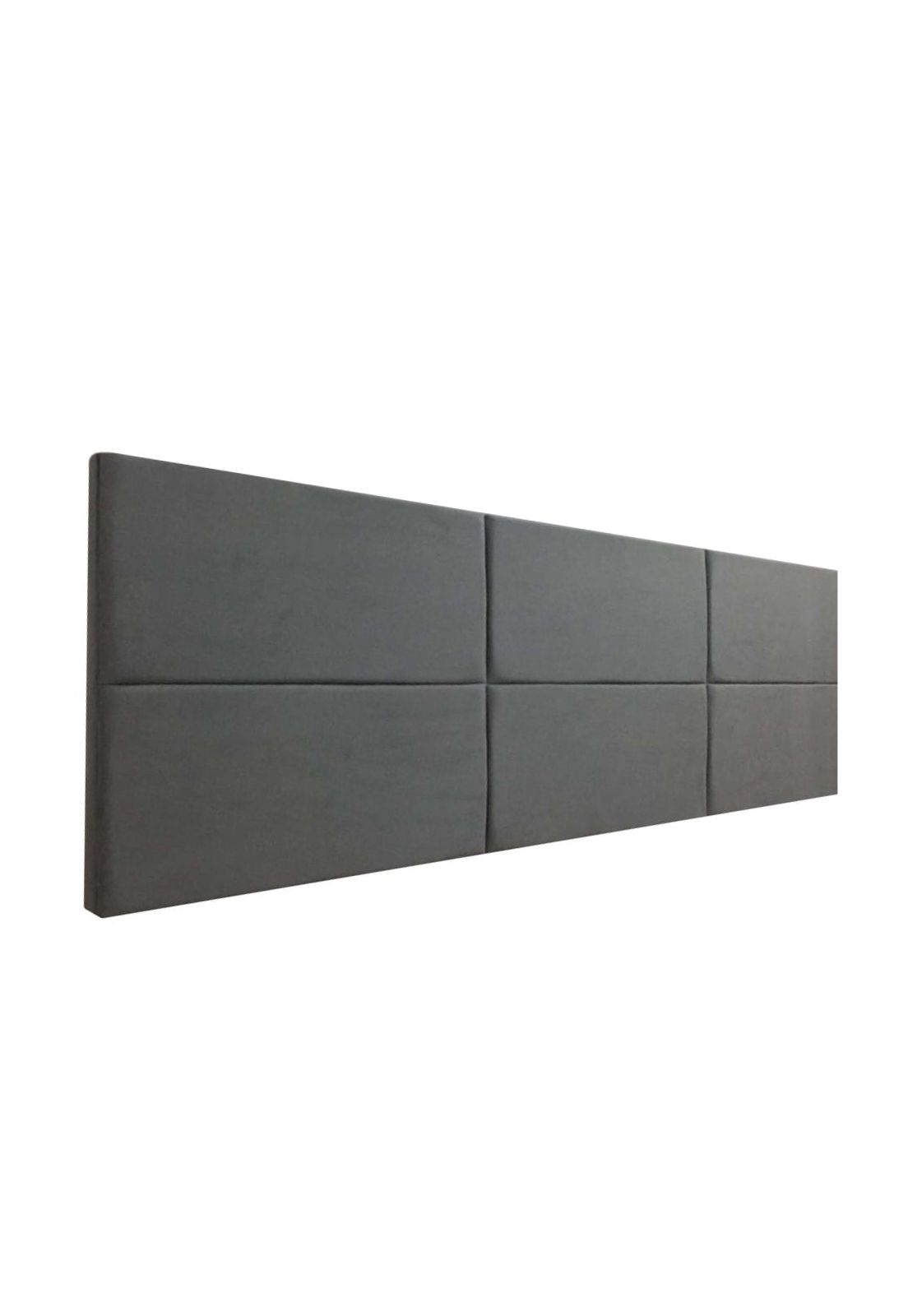 Cabeceira Estofada Queen 6 Blocos Não é Segredo Suede Liso Cinza 160x60
