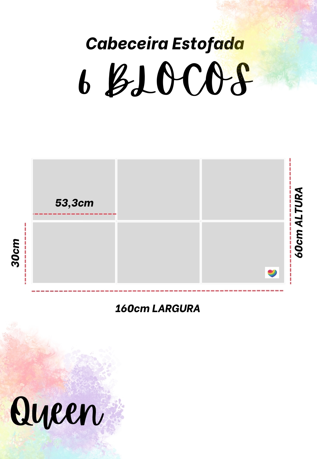 Cabeceira Estofada Queen 6 Blocos Não é Segredo Suede Liso Marrom Claro 160x60