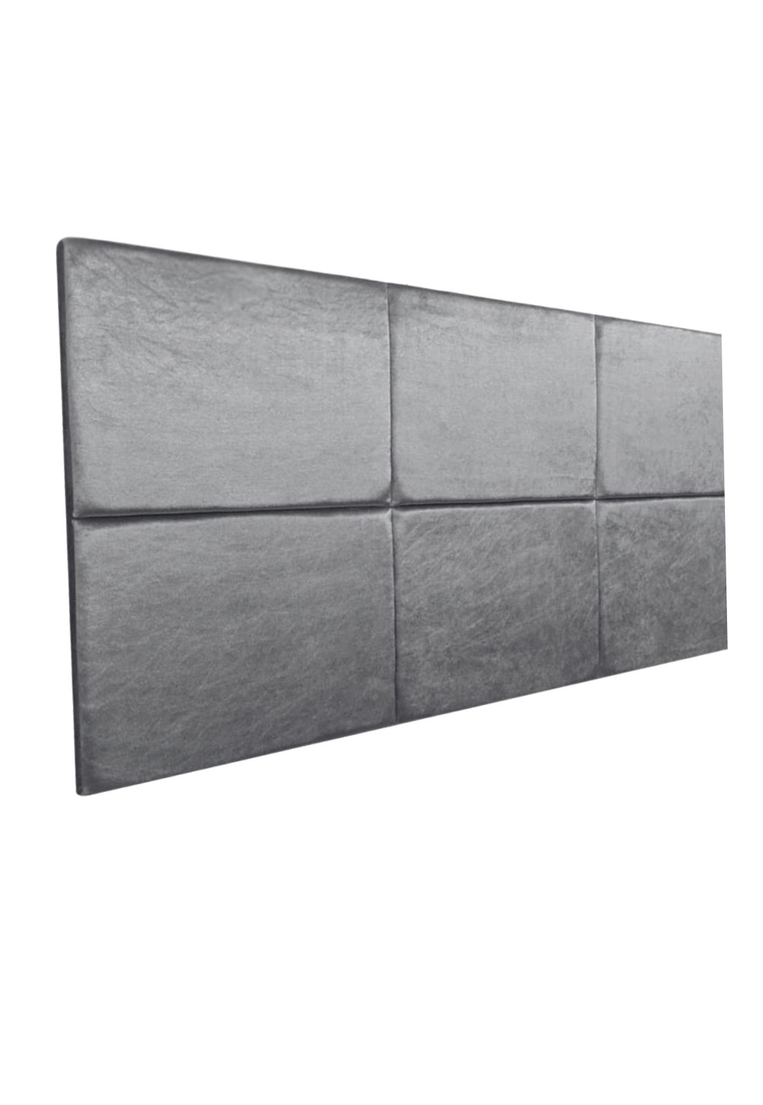 Cabeceira Estofada Queen 6 Blocos Não é Segredo Veludo Cristal Cinza 160x60