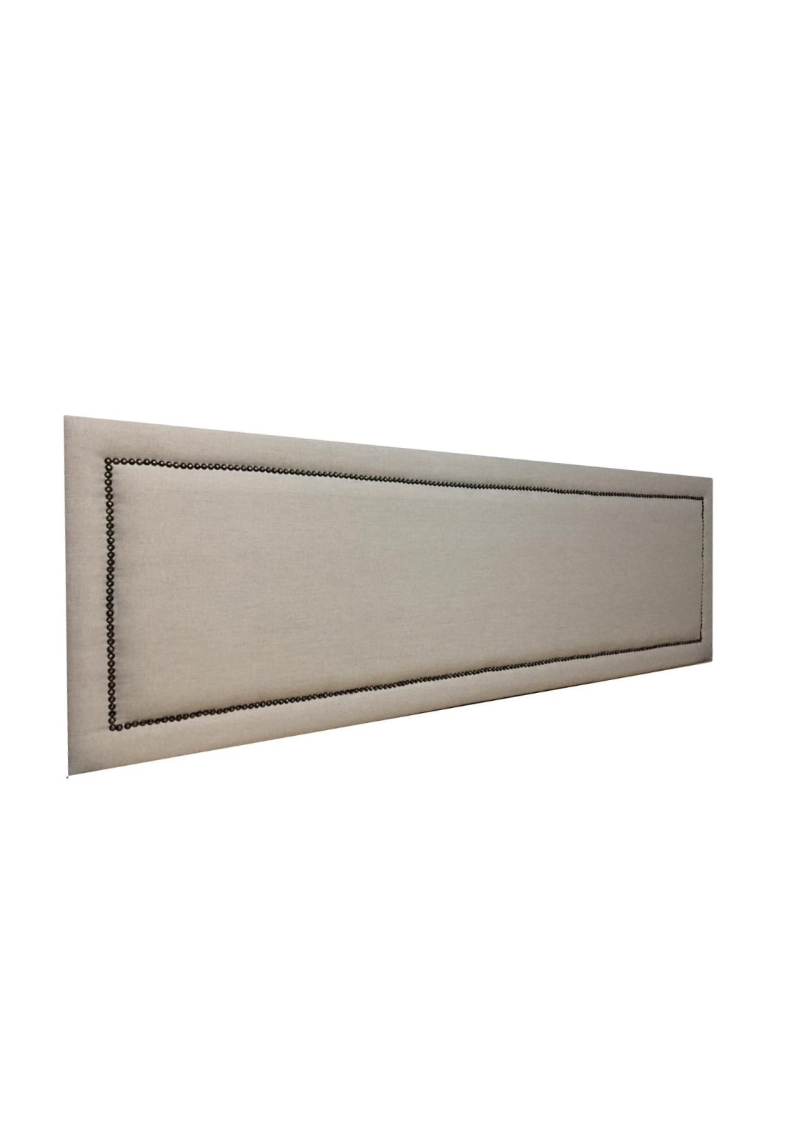 Cabeceira Estofada Queen Tachas Não é Segredo Linho Cru 160x60