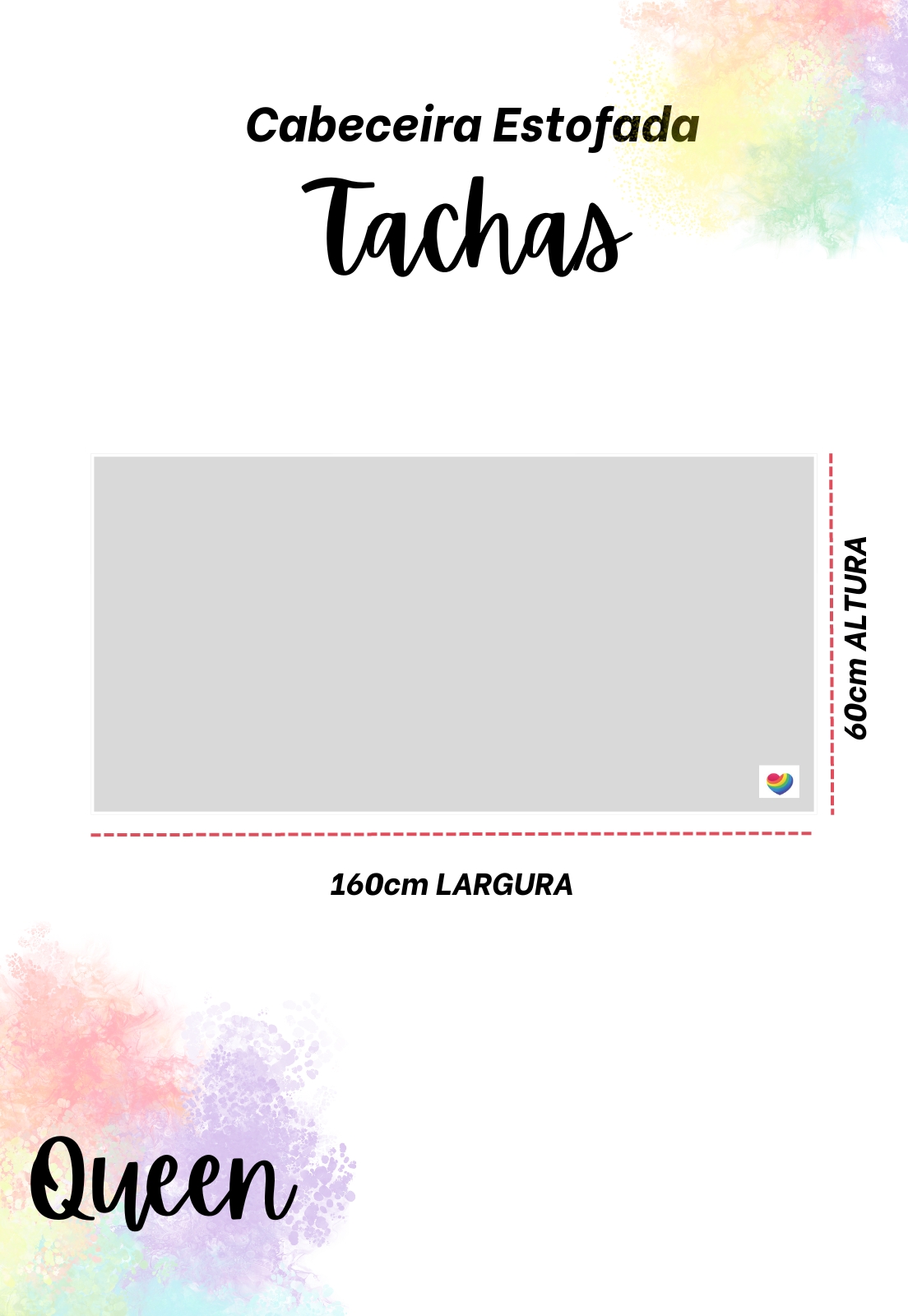 Cabeceira Estofada Queen Tachas Não é Segredo Linho Cru 160x60