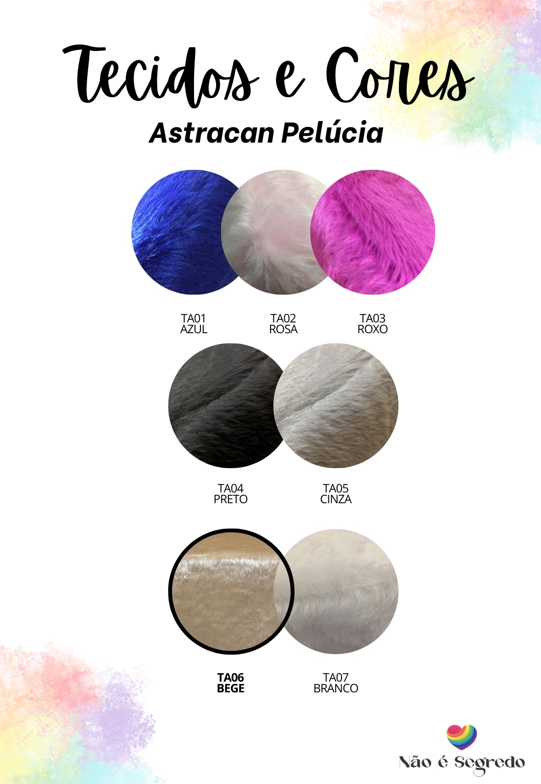 Puff Pé Palito Quadrado Não é Segredo Astracan Pelúcia Bege 40x45