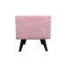 Puff Pé Palito Quadrado Não é Segredo Astracan Pelúcia Rosa Pés Marrom 40x45
