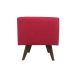 Puff Pé Palito Quadrado Não é Segredo Suede Amassado Vermelho 40x45