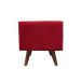 Puff Pé Palito Quadrado Não é Segredo Suede Animale Vermelho 40x45
