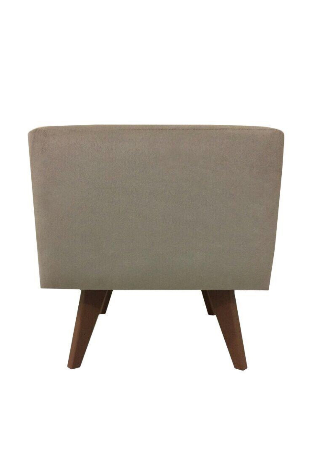 Puff Pé Palito Quadrado Não é Segredo Suede Liso Marrom Claro 40x45