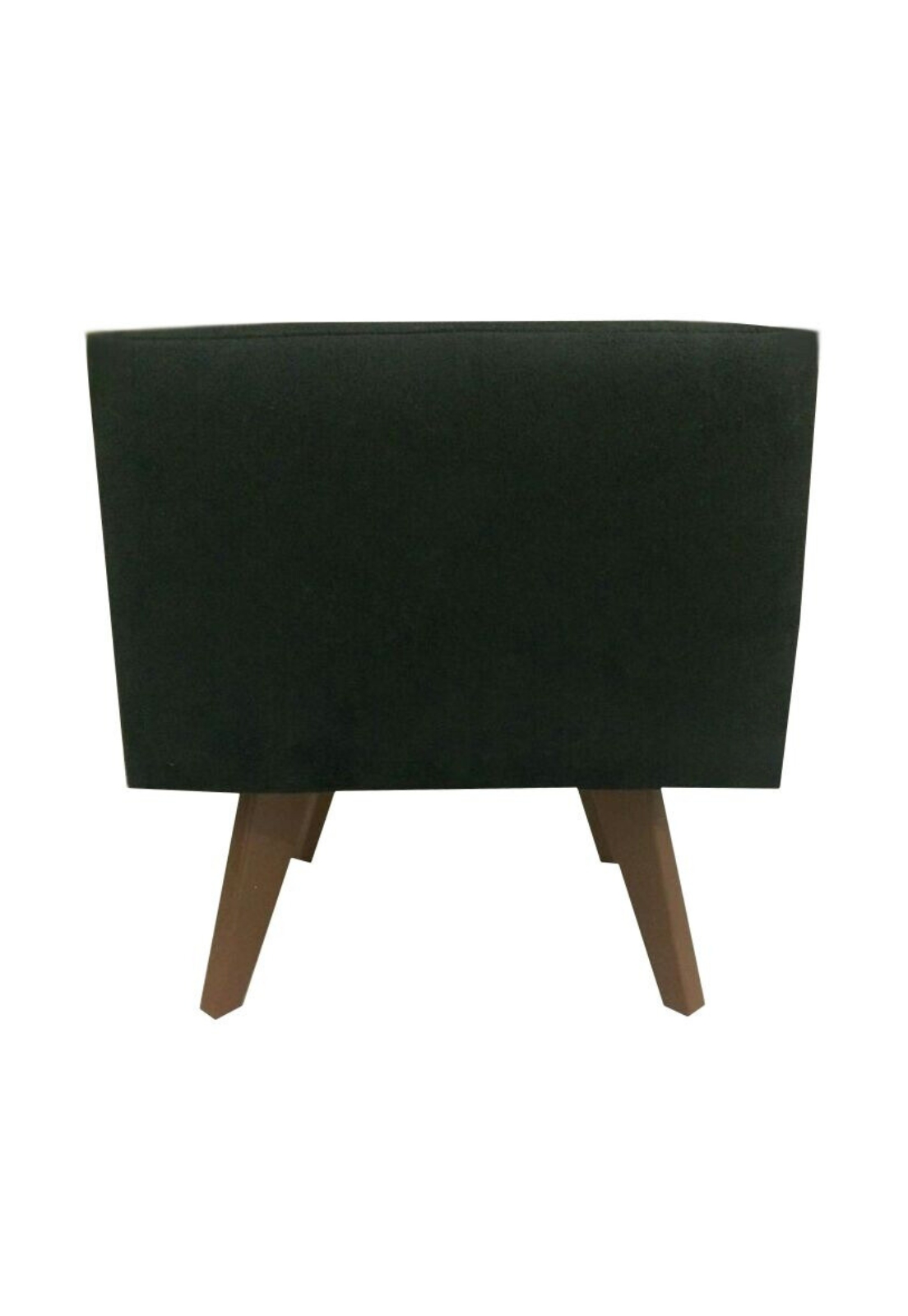 Puff Pé Palito Quadrado Não é Segredo Veludo Preto 40x45
