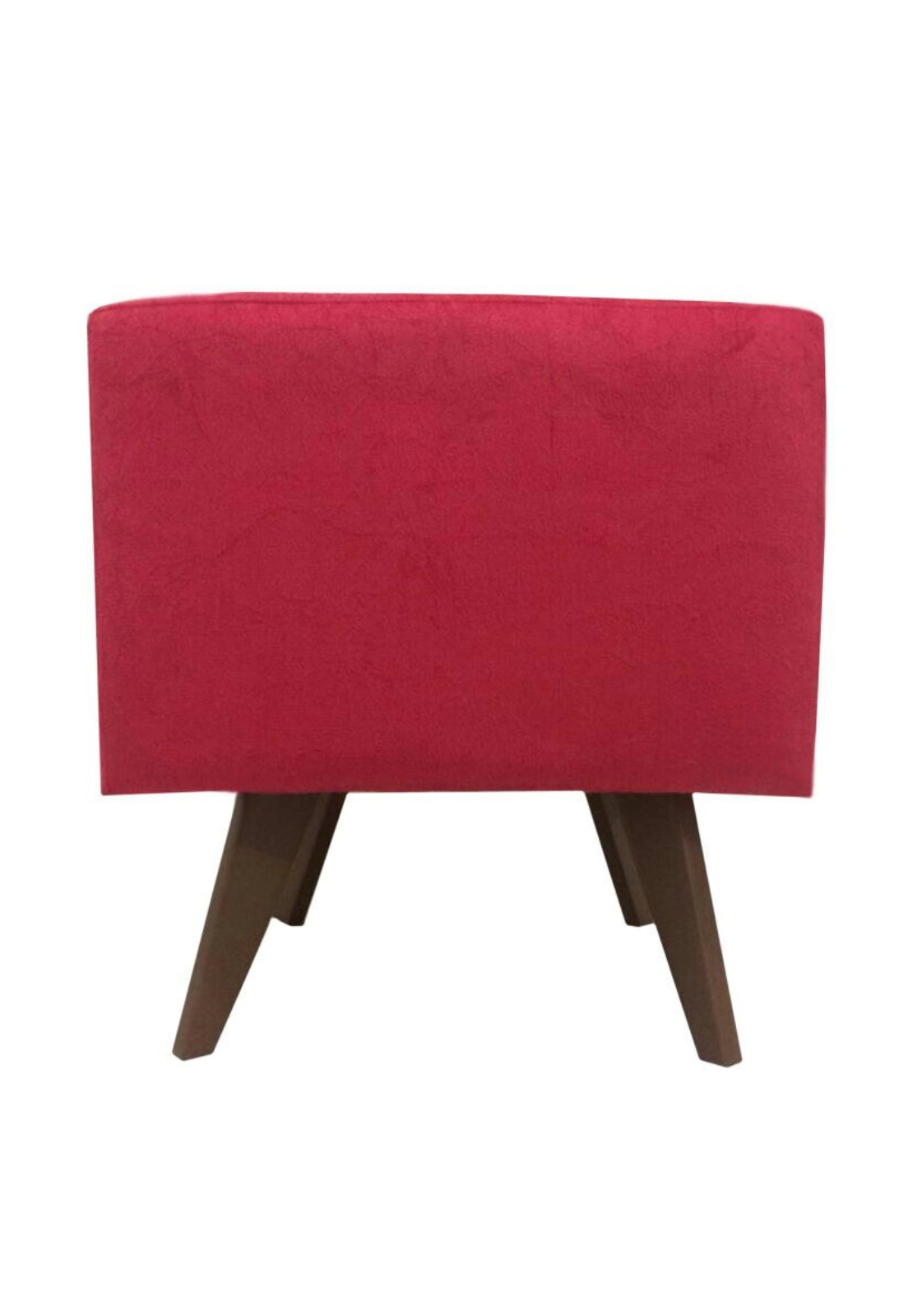 Puff Pé Palito Quadrado Não é Segredo Veludo Vermelho 40x45